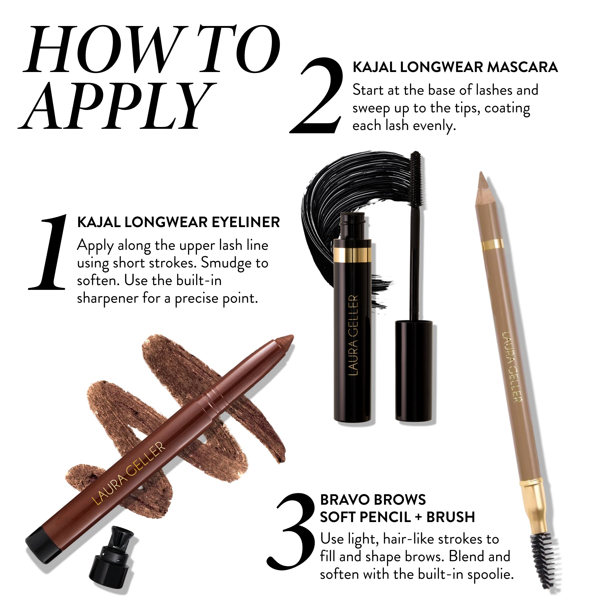 Laura's 3 E's: Eyebrows. Eyelash & Eyeliner Kit (3PC) - Image 4